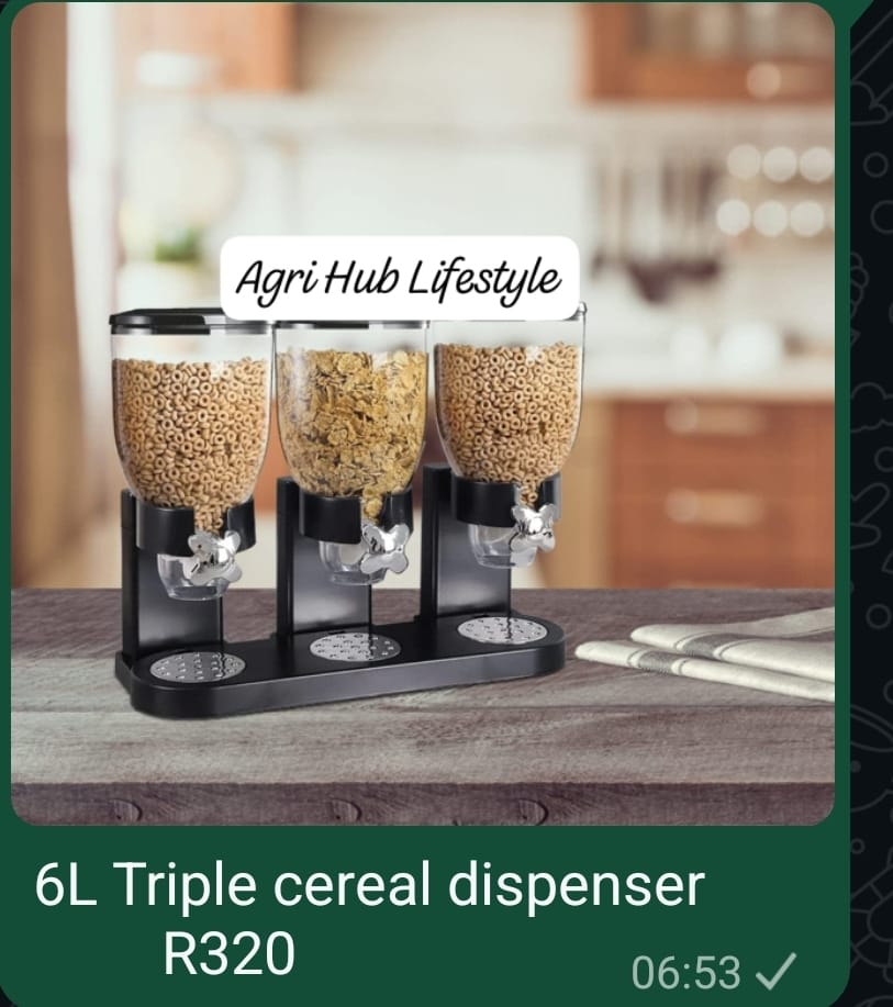 6L Triple Cereal Dispenser